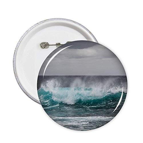 Sea Ocean Wave Science Nature Picture Pins Badge Button Emblem Accessory Decoration 5pcs