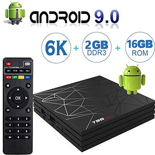 Android 9.0 TV Box with 2GB RAM 16GB ROM T95 MAX Android Boxes H6 Quad Core Mali-T720MP2 Supporting 6K Full HD/H.265/WiFi 2.4GHz Smart tv Box