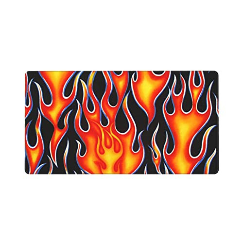 Wheels On Fire in Black and Orange Computer Mouse Pad,Laptop Mouse Pads for Computers, Gaming, Office