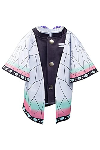 Duwseal Pet Costume Demon Slayer Anime Pet Cosplay Dog Cat Costume Puppy Cloth Pet Supplies -White, X-Large-