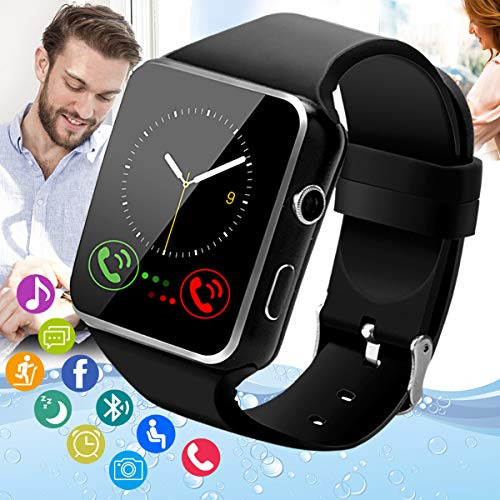Smart Watch,Android Smartwatch Touch Screen Bluetooth Smart Watch for Android Phones Waterproof Wrist Phone Watch with SIM Card Slot  and  Camera