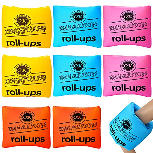 8 Pieces Kids Children Adult Swimming Arm Float Rings, PVC Arm Floaties Inflatable Swim Arm Bands Floater Sleeves Swimming Rings Tube Armlets for Kids Toddlers Adults