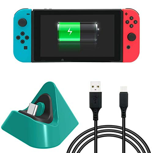 Portable Charging Dock for Nintendo Switch Lite and Nintendo Switch and USB Type C Charging Cable for Nintendo Switch and Switch Lite