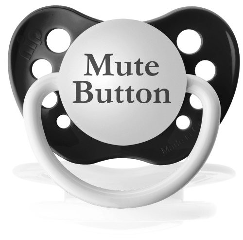 Personalized Pacifiers Mute Button Pacifier in Black