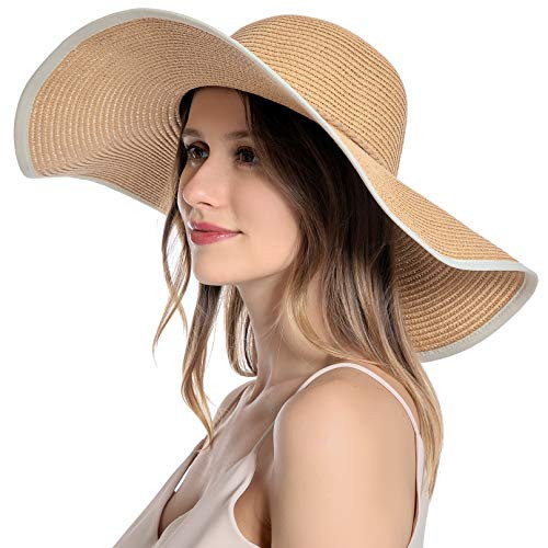 Muryobao Womens Sun Straw Hat Wide Brim UV UPF 50 Summer Hat Foldable Roll up Floppy Beach Cap for Women Khaki Muryobao Womens Sun Straw Hat Wide Brim UV UPF 50 Summer Hat Foldable Roll up Floppy Beach Cap for Women Khaki