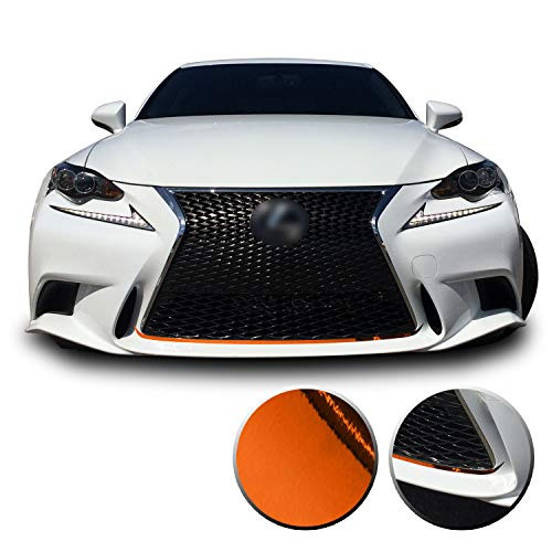 Front Grille Pinstripe Accent Vinyl Decal Overlay Wrap Compatible with Lexus IS200t IS250 IS300 is F Sport 2014 2015 2016 - Chrome Orange
