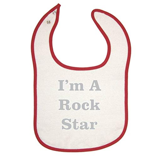 Mashed Clothing Red Piping Baby Bib - I'm A Rock Star