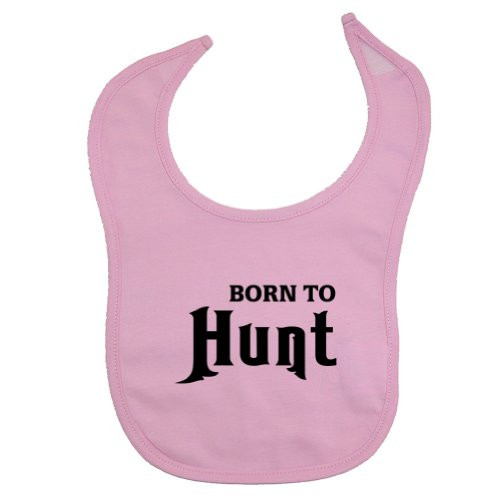 Mashed Clothing Born To Hunt Cotton Baby Bib -Pink-