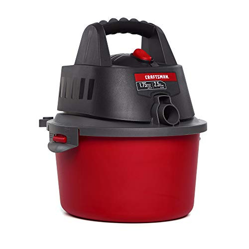 CRAFTSMAN CMXEVBE17250 2.5 gallon 1.75 Peak Hp Wet/Dry Vac, Portable Shop Vacuum with Attachments