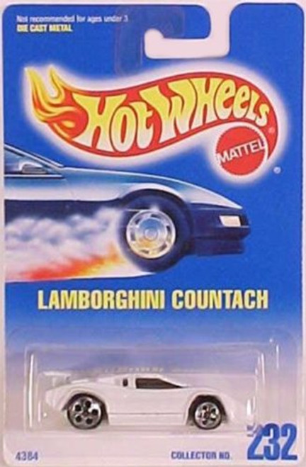 Hot Wheels White Lambo Countach 1991 1-64 Scale Collectible Die Cast Car 232 Hot Wheels White Lambo Countach 1991 1-64 Scale Collectible Die Cast Car 232