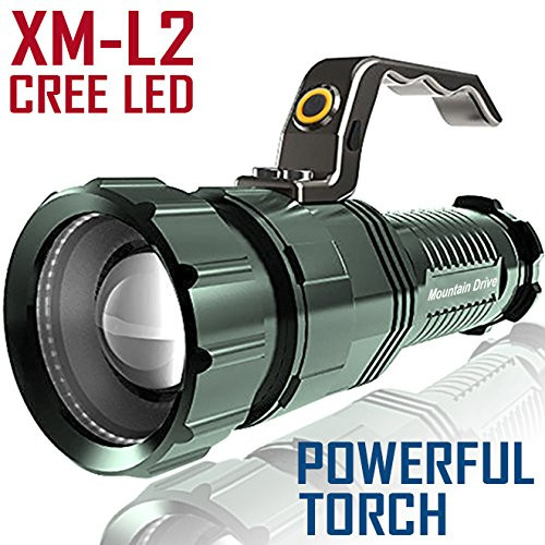Powerful Floodlight Streamlight Rechargeable Spotlight Bright Led Searchlight XM-L2 CREE Powerful Led Flashlight Handheld light Rechargeable Led Spotlight Torch Light Strobe flashlight Rechargeable