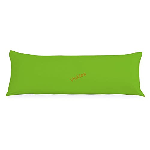 Decorative Body Pillowcase Bright Green Modern Color Hidden Zipper Closure 20"X54" Long Body Pillow Case