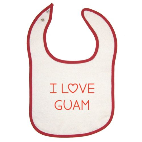 Mashed Clothing I Love Guam Red Piping Bib