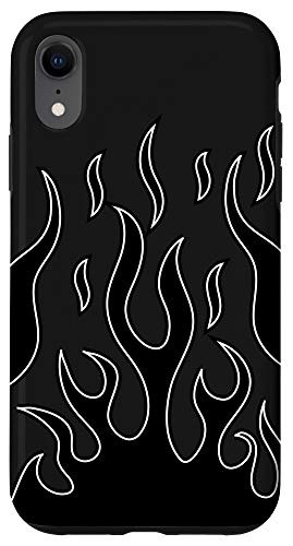 iPhone XR Flame Phone Case Aesthetic black flames Print Case