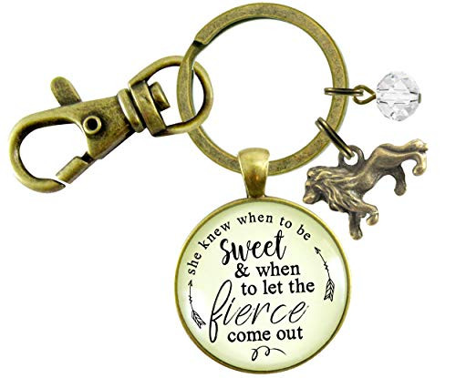 Gutsy Goodness Lion Keychain She Knew When To Be Sweet Fierce Womens Brave Life Jewelry Gutsy Goodness Lion Keychain She Knew When To Be Sweet Fierce Womens Brave Life Jewelry