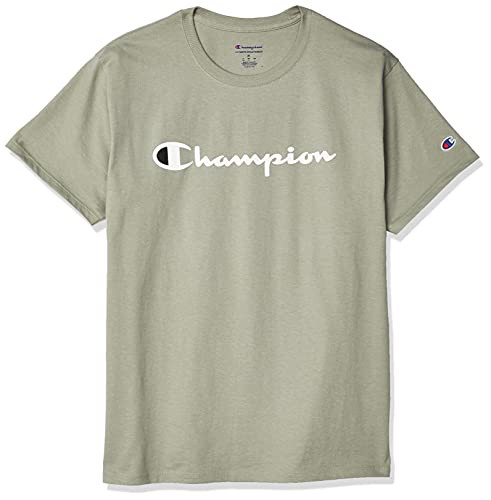 Champion Men's Classic T-Shirt, Screen Print Script, Ecology Green-Y07718, X- Large
