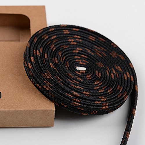 SJ SHI JIAN Leather Silk Cotton Ito Sageo Cord for Japanese Katana Sword Tsuka Handle -Brown  plus Black sageo-