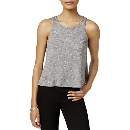 bar III Womens Basic Tank Top, Grey, Small