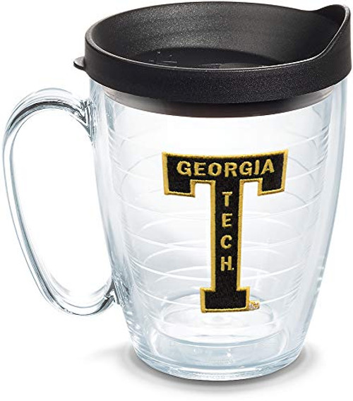 Tervis Georgia Tech Yellow Jackets College Vault Logo Tumbler with Emblem and Black Lid 16oz Mug, Clear Tervis Georgia Tech Yellow Jackets College Vault Logo Tumbler with Emblem and Black Lid 16oz Mug, Clear