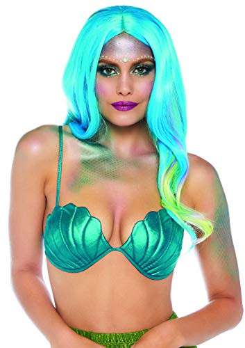Leg Avenue Women's Mermaid Seashell Bikini Top, Green, Small