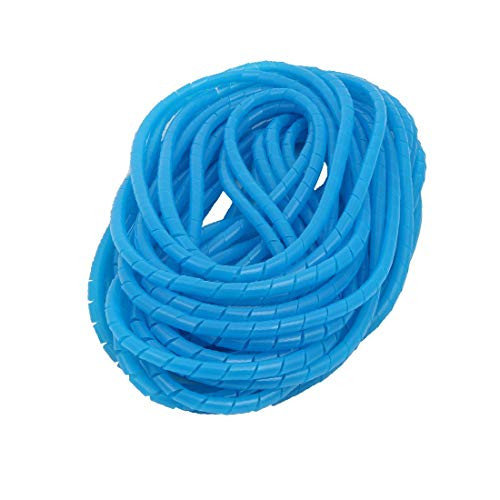 X-DREE 6mm Dia. Flexible Spiral Tube Cable Wire Wrap Computer Manage Cord Blue 10 Meters Length -Ordinateur à enroulement de fil de tube de tube en spirale flexible de 6 mm de diamètre Gerer le cordon