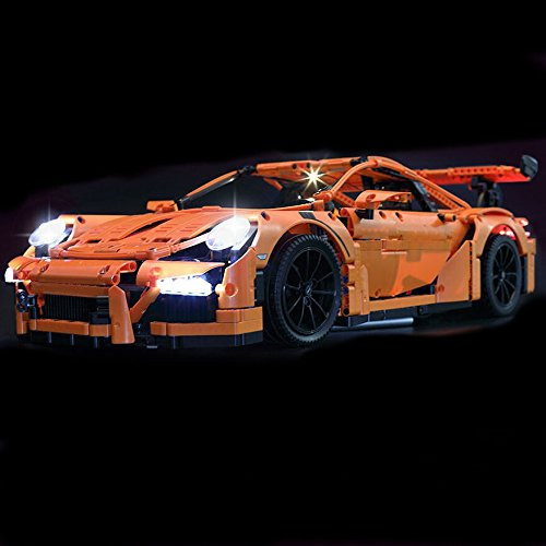 brickled LED Light Kit for TECHNIC Porsche 911 GT3 RS Model Lego 42056 USB Power (Lego Set no Included)