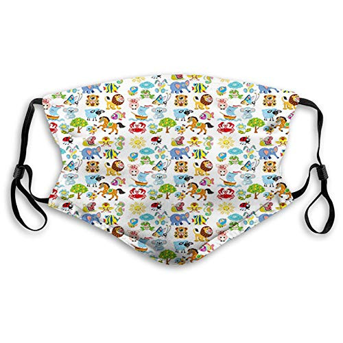 Fillter Face Cloth for Unisex Adult Various Different Animal Figures and Nature Themed Cartoon Cold Mouth Dustproof Double Protection SIZE-?M?