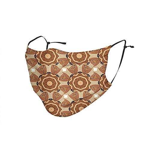 Comfortable Windproof mask,Kaleidoscopic Round Figures With Asian Origins Ethnic Ottoman,Printed Facial decorations for adult