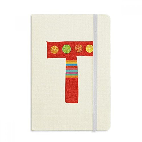 T Alphabet Orange Fruit Cute Pattern Notebook Official Fabric Hard Cover Classic Journal Diary