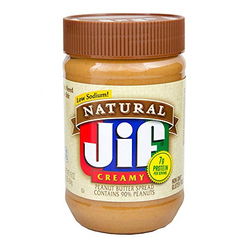 Jif Natural Creamy Peanut Butter, 40 oz. (Pack of 8)  7g (7% DV) of Protein per Serving, Smooth, Creamy Texture  No Stir Natural Peanut Butter