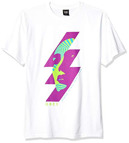 Obey Men's Static Future Basic SS TEE, White, X-Large