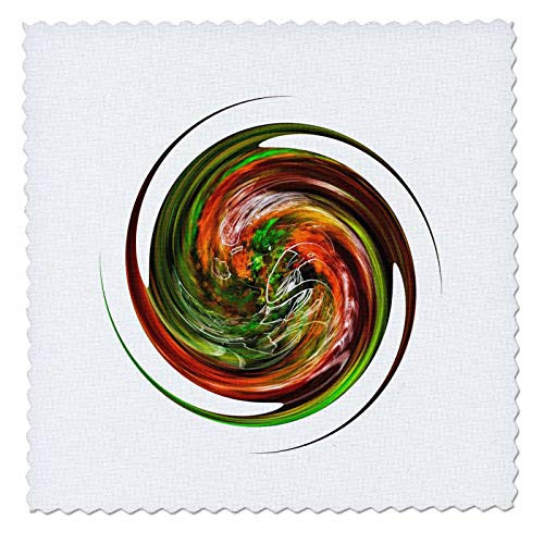 3dRose Image of White Figures In Red And Green Swirly Spiral - Quilt Squares -qs-335311-2-