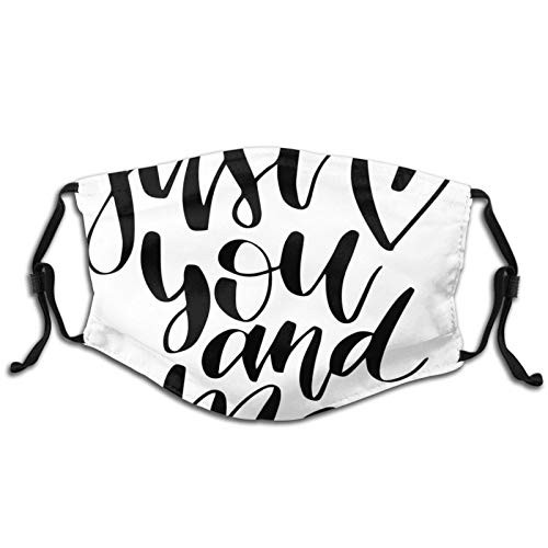 Funny Print Breathable Mouth Masks,Just You And Me Calligraphy With Heart Figure Modern Design Valentines Day Hip Hop Dust Face Mask, Washable And Reusable Windproof Cartoon Animal Masks Funny Print Breathable Mouth Masks,Just You And Me Calligraphy With Heart Figure Modern Design Valentines Day Hip Hop Dust Face Mask, Washable And Reusable Windproof Cartoon Animal Masks