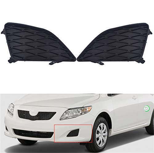 munirater 2-Pack Front Bumper Fog Light Cover Grilles Replacement for 2009-2010 Toyota Corolla Left and Right Side 8148202080, TO1038115, 8148102090, TO1039115