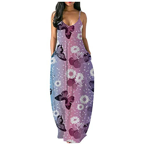 Womens Tie-Dye Beach Pullover Maxi Boho Sundress Ladies Loose Long Slip Dress A Pink Womens Tie-Dye Beach Pullover Maxi Boho Sundress Ladies Loose Long Slip Dress A Pink