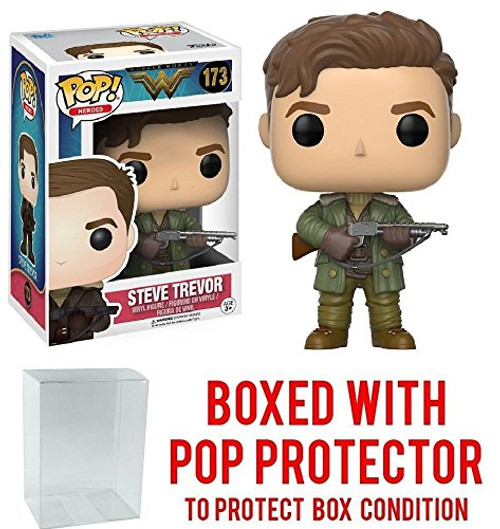 Funko Pop DC Wonder Woman Movie - Steve Trevor Vinyl Figure -Bundled with Pop BOX PROTECTOR CASE-