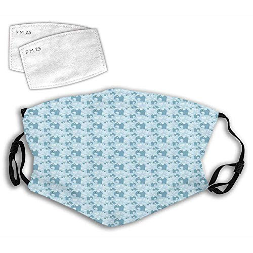 Women Men Boys Girls Dustproof,Childhood Nursery Theme Elephant Figures with Dashed Lines Hearts,Half Face Mouth Mask Breathable Mouth Muffle For,Travel,Outdoor Women Men Boys Girls Dustproof,Childhood Nursery Theme Elephant Figures with Dashed Lines Hearts,Half Face Mouth Mask Breathable Mouth Muffle For,Travel,Outdoor