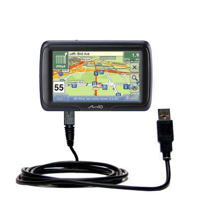 Gomadic USB Data Hot Sync Straight Cable for The Mio Moov M401 with Charge Function  Two Functions in one Unique TipExchange Enabled Cable