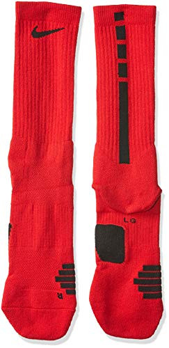 NIKE Elite Basketball Crew Socks -University Red/Black, X-Large-