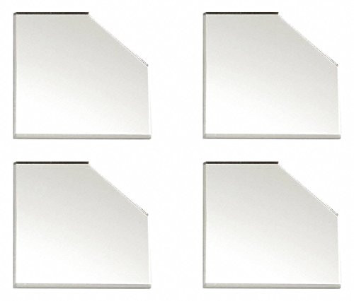 Mirredge 32504 Corner Plates, Clear Mirror, 3 in. L, PK4
