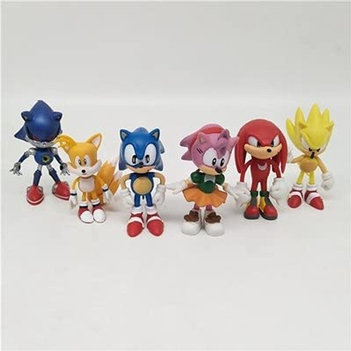 Sonic Doll Figure Set of 6 Game Anime Clay Dolls Sonic The Hedgehog Children's Ornaments Promotional Cartoon Toy Gifts Sonic Doll Figure Set of 6 Game Anime Clay Dolls Sonic The Hedgehog Children's Ornaments Promotional Cartoon Toy Gifts