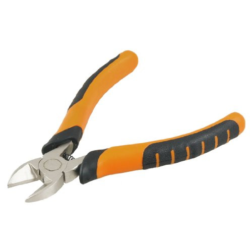 Aexit Orange Black Pliers Rubber Coated Handle Diagonal Cutting Plier Side-Cutting Pliers Cutter 6.5"