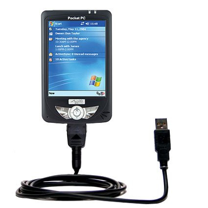 Gomadic USB Data Hot Sync Straight Cable for The Mio 336 336BT with Charge Function  Two Functions in one Unique TipExchange Enabled Cable