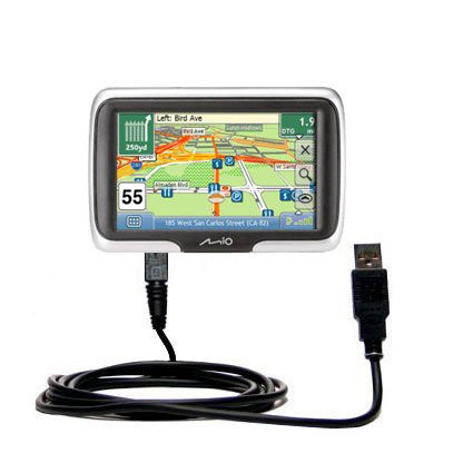 Gomadic USB Data Hot Sync Straight Cable for The Mio Moov R403 with Charge Function  Two Functions in one Unique TipExchange Enabled Cable