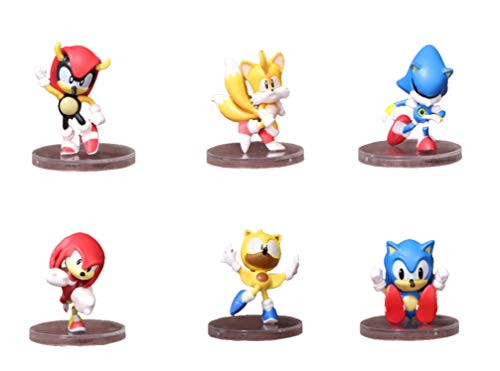 XIANGAN New Combination Sonic Figure 6pcs/LOT Sonic The Hedgehog Action Toys Figure Tails Miles Prower Amy Rose Knuckles The Echidna Quality Assurance