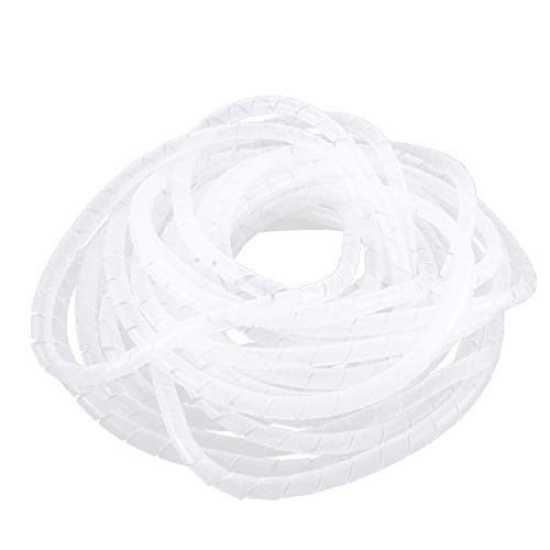 X-DREE 8mm x 7mm White Flexible Wire Spiral Wrap Cable Sleeving Band Tube 9M -8mm x 7mm Blanc Fil Souple Spirale Enroulee Câble Gainage Tube De Bande 9M