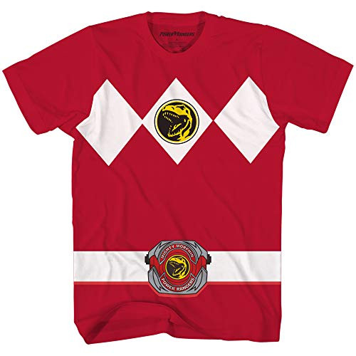 Power Rangers Red Costume T-Shirt-Red,Medium-