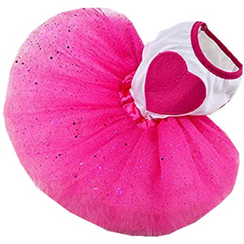 SISAVE Puppy Clothes Pet Lace Skirt Doggy Bow Tutu Dress Dog Princess Costume -Medium, Hot Pink- SISAVE Puppy Clothes Pet Lace Skirt Doggy Bow Tutu Dress Dog Princess Costume -Medium, Hot Pink-