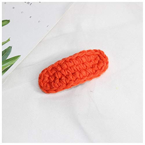 Pudwy Wool Knit Hair Clips Crochet Hair Pins Kids Girl Clip Bobby Pin Barrette Accessories for Children Hairgrips Headdress Orange Barrettes