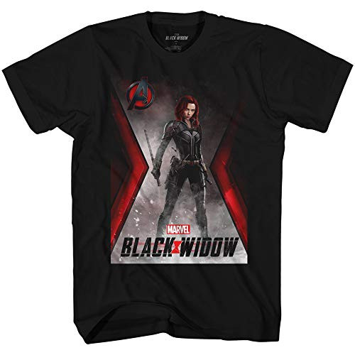 Marvel Avengers Black Widow Movie Poster T-Shirt-Black,X-Large-